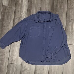 Aerie LumberJane Fleece Shirt - Navy